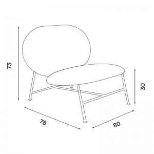 dimensiones silla Oblong de Northern. Disponible en Moisés showroom