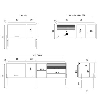 Dimensiones Hifive cabinet system de Northern. Descubre toda la colección en Moisés showroom Dimensiones Hifive cabinet system de Northern. Descubre toda la colección en Moisés showroom