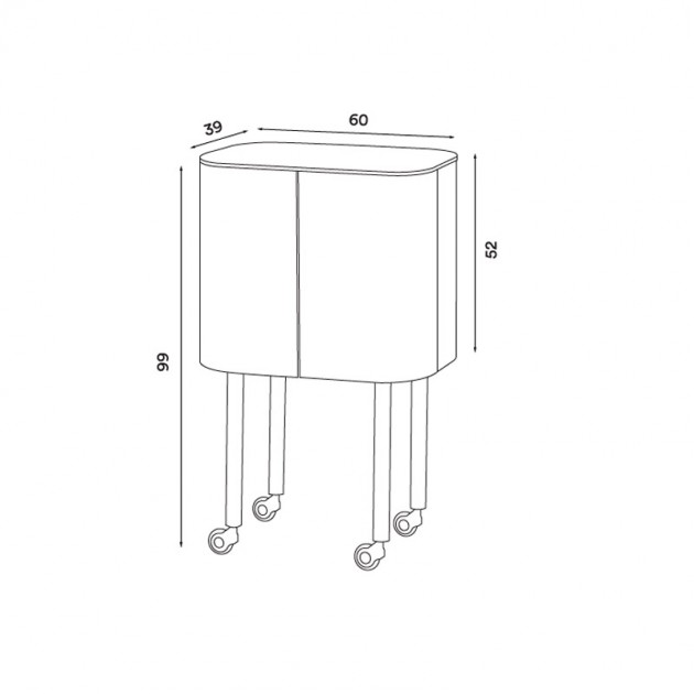 Dimensiones Loud bar con ruedas de Northern