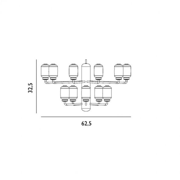 dimensiones lámpara AMP chamdelier S de normann copenhagen