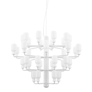 Lámpara Amp Chandelier grande color branco cristal blanco de Normann copenhagen Lámpara Amp Chandelier grande color branco cristal blanco de Normann copenhagen