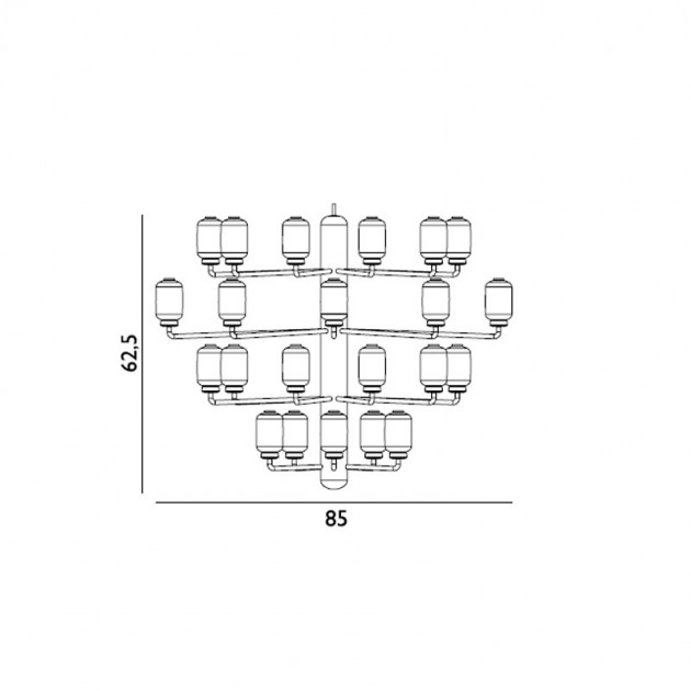 dimensiones Lámpara Amp Chandelier grande de Normann copenhagen