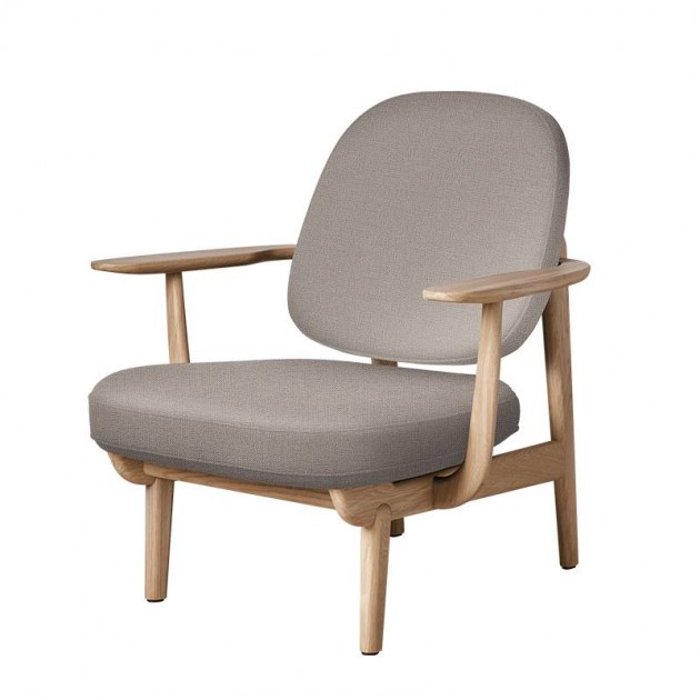 Butaca Fred roble claro Fritz Hansen tela Christianshavn beige