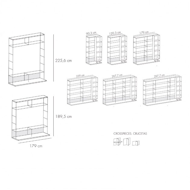 dimensiones Mueble de TV Literatura Open de Punt Mobles