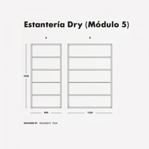 Medidas Estantería DRY Modulo 5 de Ondarreta en Moises Showroom