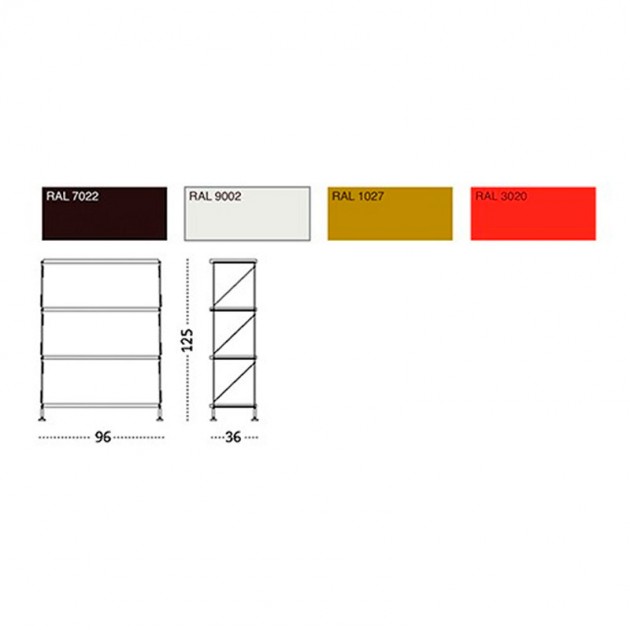 dimensiones y colores Estantería Mobles 114 Tria Pack de pie