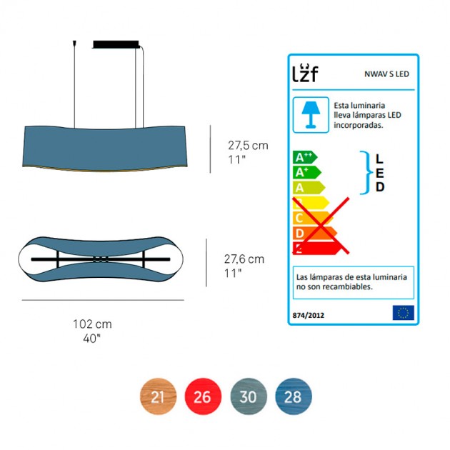 información Lámpara suspensión New Wave S