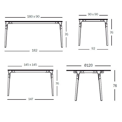 dimensiones mesas Steelwood Magis dimensiones mesas Steelwood Magis