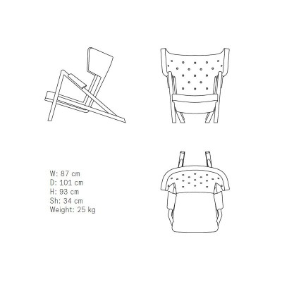 Medidas sillón Grasshopper de Finn Juhl en Moises Showroom Medidas sillón Grasshopper de Finn Juhl en Moises Showroom