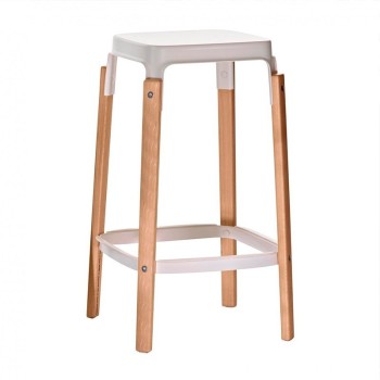 Taburete mediano Steelwood Magis haya y blanco Taburete mediano Steelwood Magis haya y blanco
