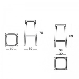 dimensiones Taburetes Steelwood Magis