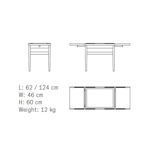 Medidas art collector´s table de Finn Juhl