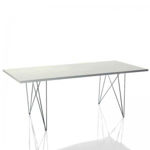 Mesa Tavolo XZ3 rectangular blanca patas cromo Magis