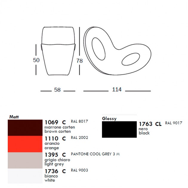 dimensiones y colores Mecedora Voido Magis