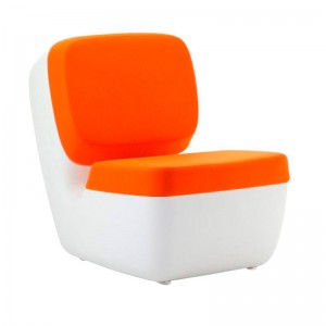 Sillón Nimrod Magis blanco tapicería naranja