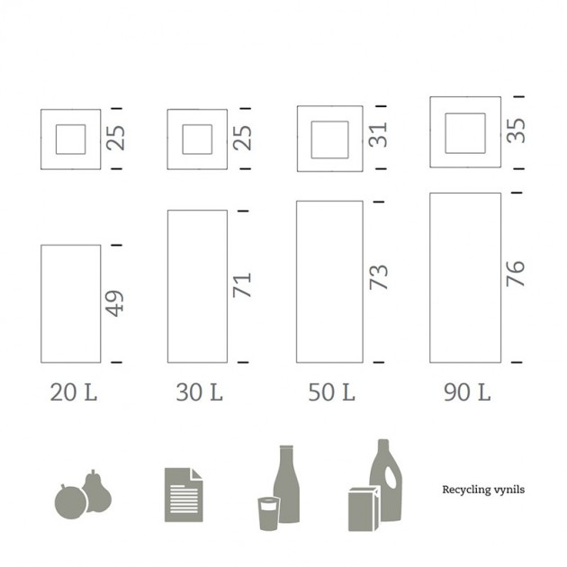 dimensiones Papeleras Riga inox Mobles 114