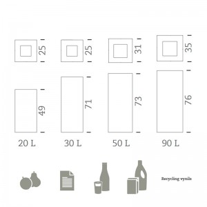 dimensiones Papeleras Riga inox Mobles 114