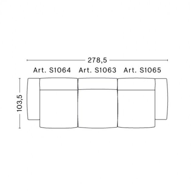 Medidas sofá Mags soft Low armrest de 3 plazas.