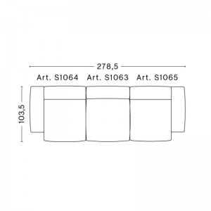 Medidas sofá Mags soft Low armrest de 3 plazas.