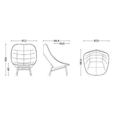 Medidas sillón uchiwa Quilt de HAY Medidas sillón uchiwa Quilt de HAY