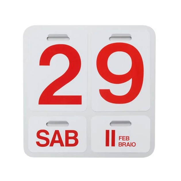 Calendario Formosa blanco números rojos Danese Milano