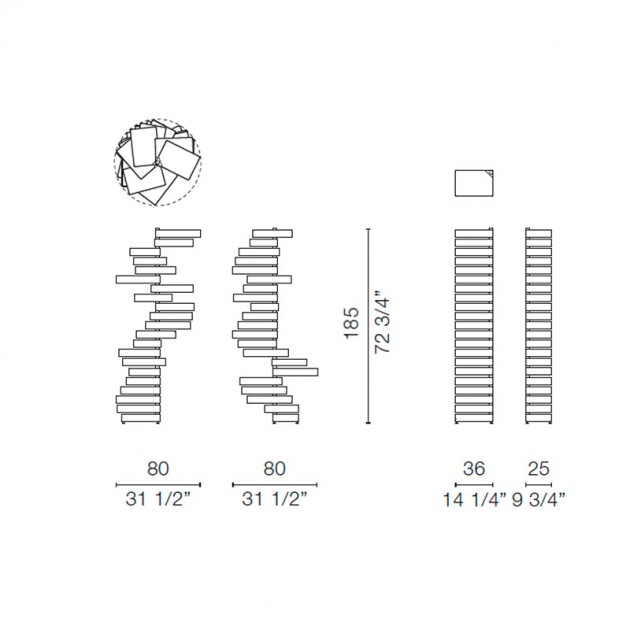 dimensiones cómoda revolving cabinet Capellini