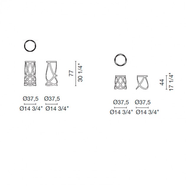 dimensiones Taburetes Ribbon Cappellini