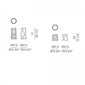 dimensiones Taburetes Ribbon Cappellini