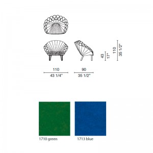 dimensiones y colores sillón Peacock Cappellini