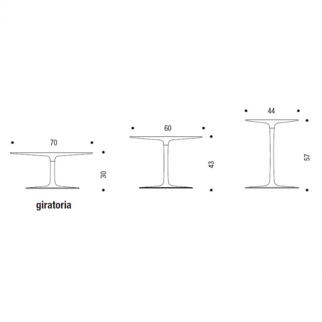 Medidas mesas Flow Low Table de MDF Italia en Moises Showroom