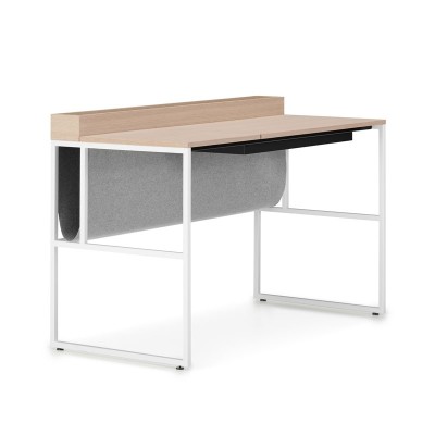 Escritorio Venti Home de MDF Italia en Moises Showroom, roble blanqueado y estructura blanco Escritorio Venti Home de MDF Italia en Moises Showroom, roble blanqueado y estructura blanco