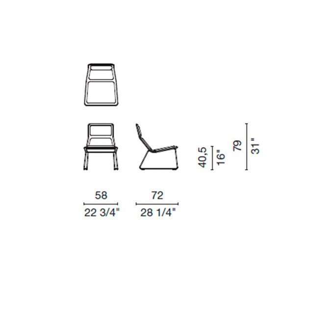 dimensiones butaca Low pad alta Cappellini