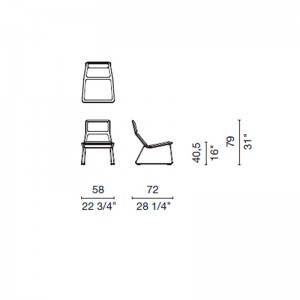 dimensiones butaca Low pad alta Cappellini