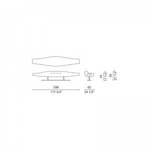 dimensiones Sofá Inout fibra de vidrio Cappellini