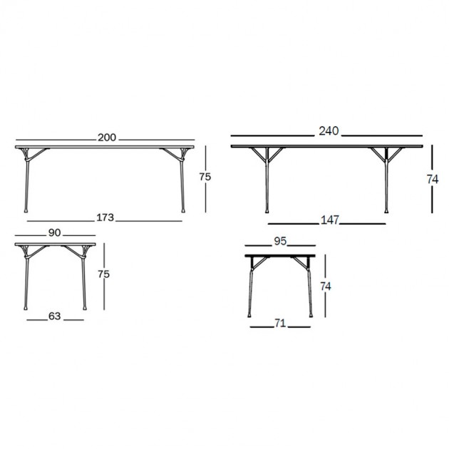 dimensiones Mesa de comedor Officina  Magis