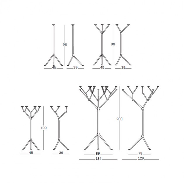 dimensiones Candelabros de pie Officina Magis