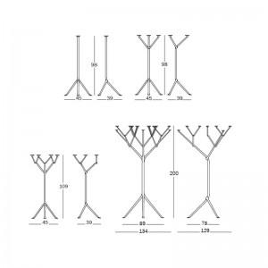 dimensiones Candelabros de pie Officina Magis