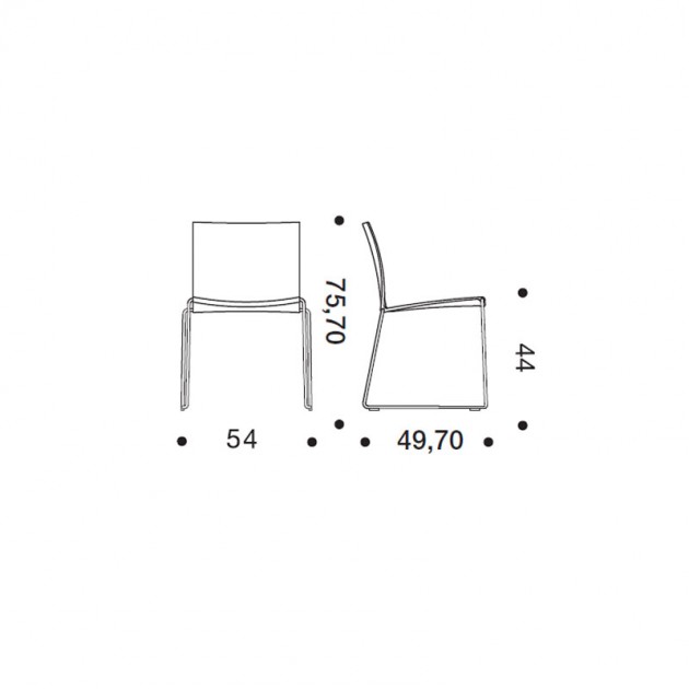 Medidas Silla de exterior M1 de MDF Italia en Moises Showroom