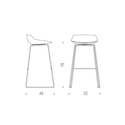 Flow Sgabello sgabello con MDF Italiabase a pattino Flow Sgabello sgabello con MDF Italiabase a pattino