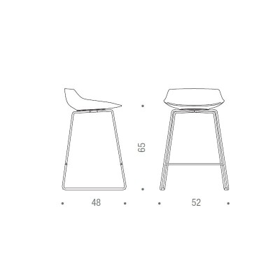 Flow Sgabello sgabello con MDF Italiabase a pattino Flow Sgabello sgabello con MDF Italiabase a pattino