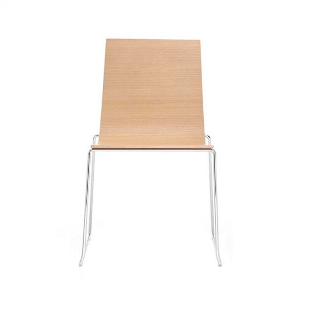 silla Lineal SI0582 roble pata cromada Andreu World