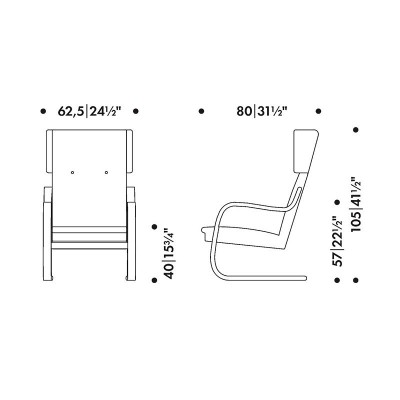dimensiones Butaca 401 Artek dimensiones Butaca 401 Artek