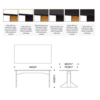 acabados y medidas mesa Kaari largo 160 cm Artek acabados y medidas mesa Kaari largo 160 cm Artek