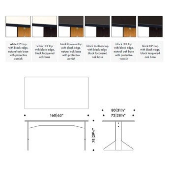 acabados y medidas mesa Kaari largo 160 cm Artek acabados y medidas mesa Kaari largo 160 cm Artek