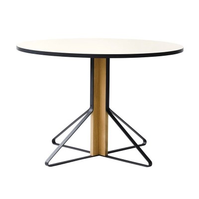 mesa redonda Kaari Artek roble natural tablero HPL blanco mesa redonda Kaari Artek roble natural tablero HPL blanco