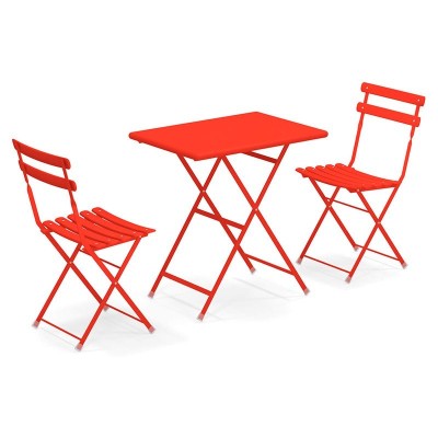 Arc en ciel Emu pack 2 outdoor chairs and table