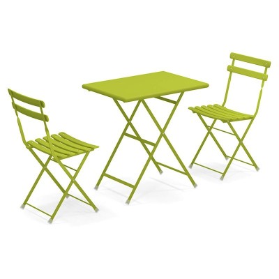 Arc en ciel Emu pack 2 outdoor chairs and table