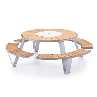 Mesa picnic Pantagruel iroko y acero galvanizado extremis Mesa picnic Pantagruel iroko y acero galvanizado extremis