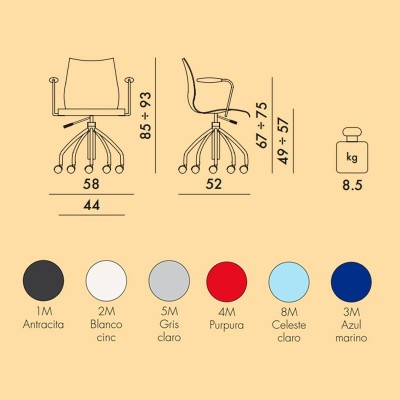 silla Maui con ruedas y brazos Kartell silla Maui con ruedas y brazos Kartell