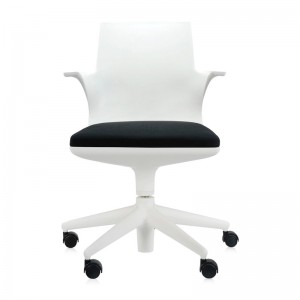 silla con ruedas Spoon chair Kartell blanca